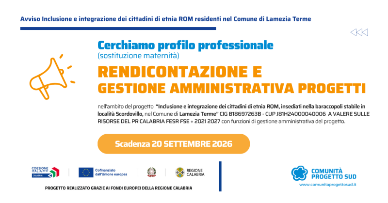 call maternità rendicontazione rendicontazione e gestione amministrativa progetti (sito)
